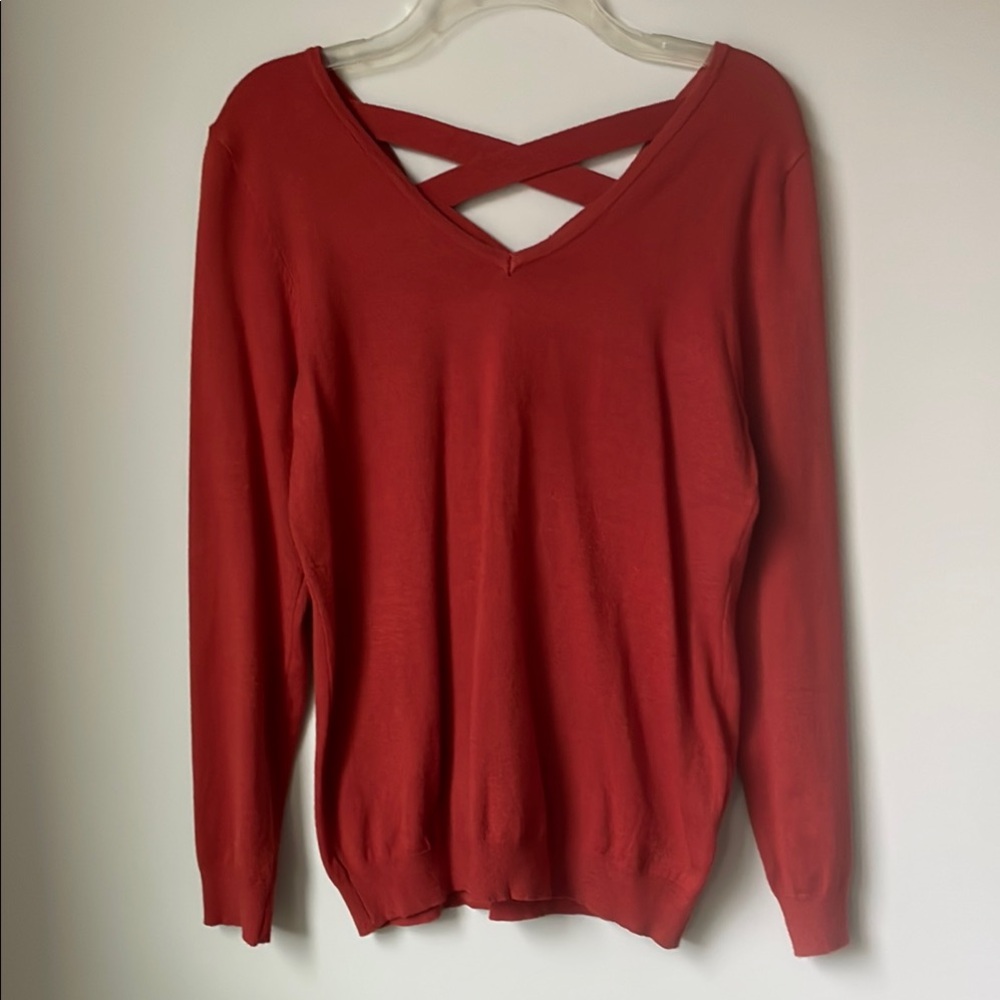 Love Ellie Red V-Neck Sweater